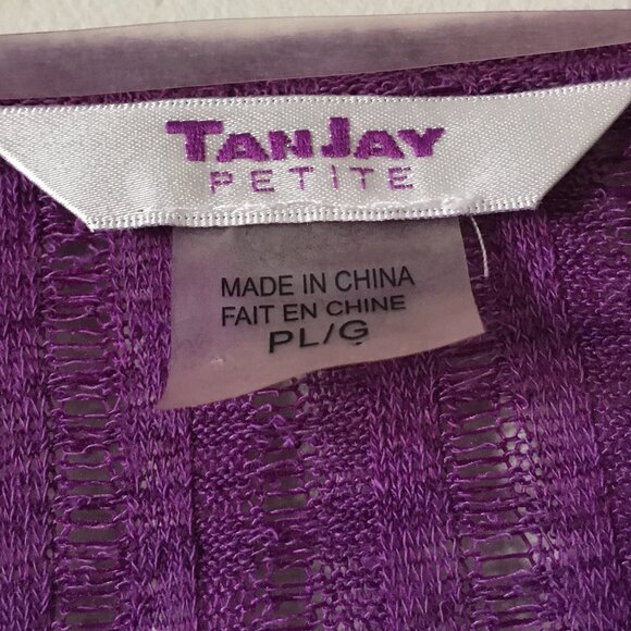 Purple Ribbed Mesh Knit Open Waterfall Cardigan - Picture 6 of 11